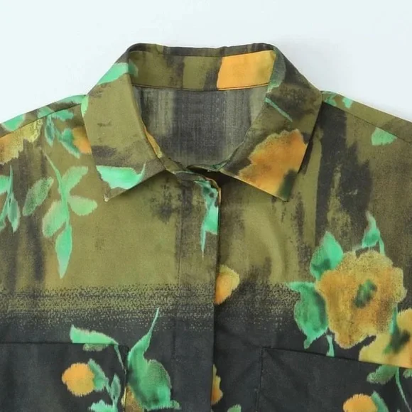 ZARA ZW WOMAN COLLECTION 2pc Co Ord Set Midi skirt & Blouse Size Medium NWT - Picture 14 of 16